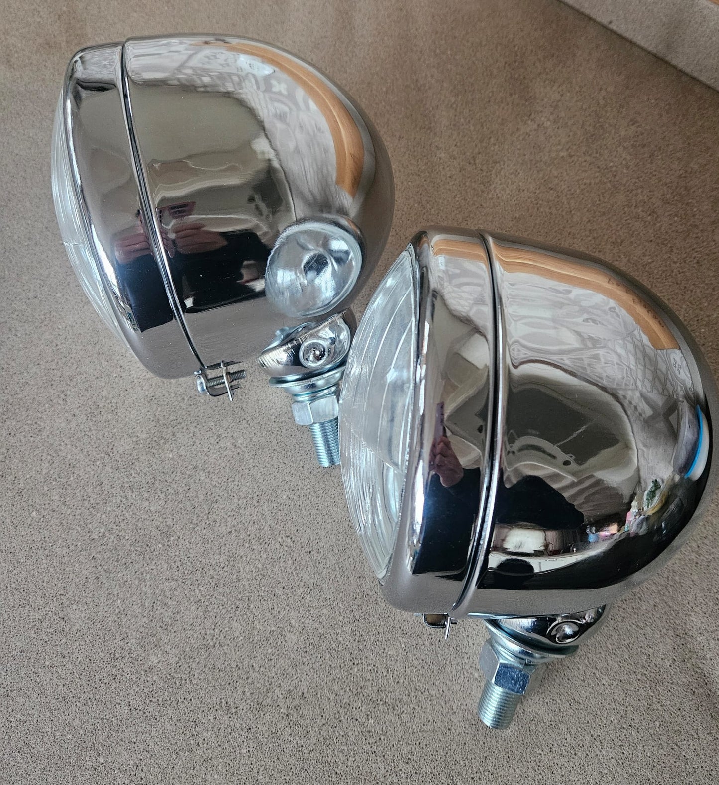 fanali anteriori cromati 160 mm