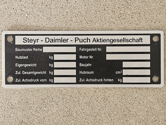 targhetta identificativa Steyr